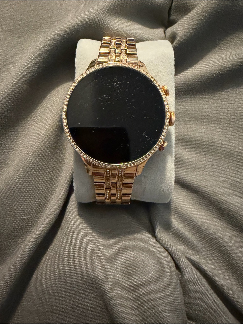 Rose Gold Crystal Accent Smartwatch